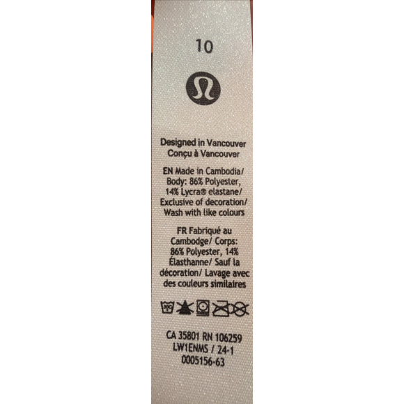 LULULEMON MUSCLE LOVE CROP TANK TOUGH HIGHLIGHT ORANGE SZ 10 - Picture 10 of 10